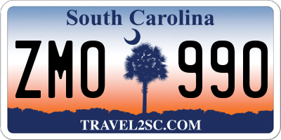 SC license plate ZMO990