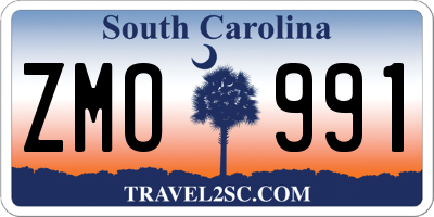 SC license plate ZMO991