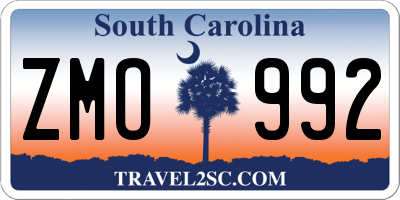 SC license plate ZMO992
