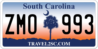 SC license plate ZMO993