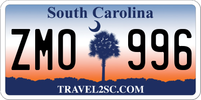 SC license plate ZMO996