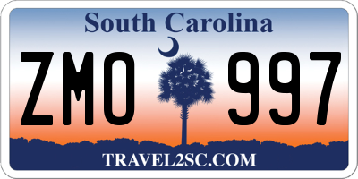 SC license plate ZMO997