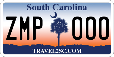 SC license plate ZMP000