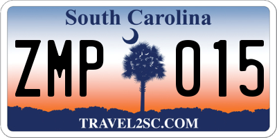 SC license plate ZMP015