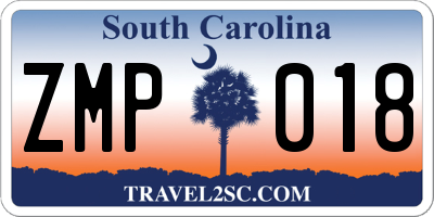 SC license plate ZMP018