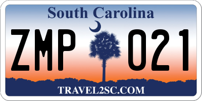 SC license plate ZMP021