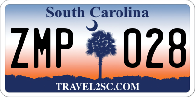 SC license plate ZMP028
