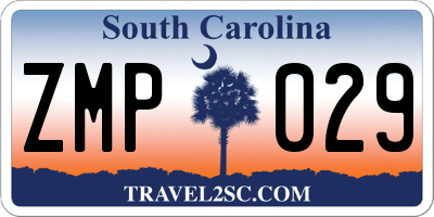 SC license plate ZMP029