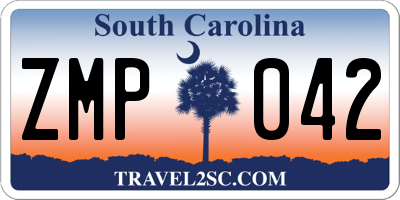 SC license plate ZMP042