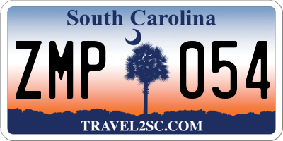 SC license plate ZMP054