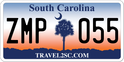 SC license plate ZMP055