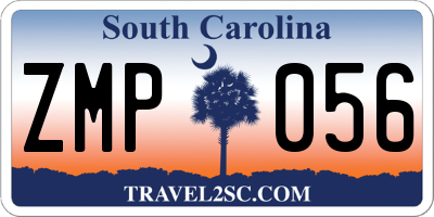 SC license plate ZMP056