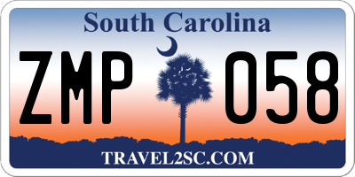 SC license plate ZMP058