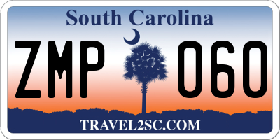 SC license plate ZMP060