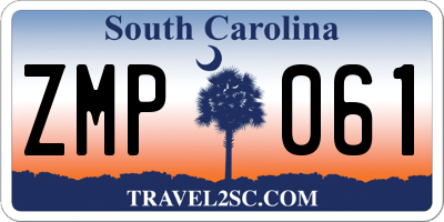 SC license plate ZMP061
