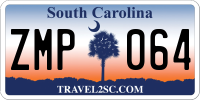 SC license plate ZMP064