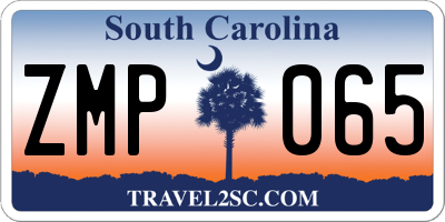 SC license plate ZMP065