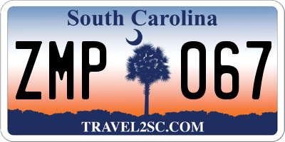SC license plate ZMP067