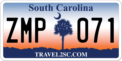 SC license plate ZMP071