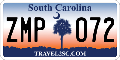 SC license plate ZMP072