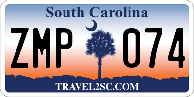 SC license plate ZMP074