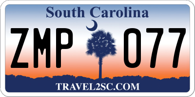 SC license plate ZMP077