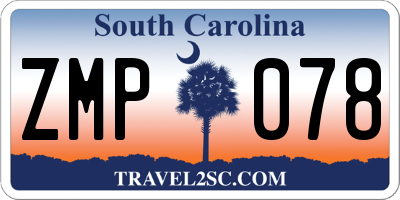 SC license plate ZMP078