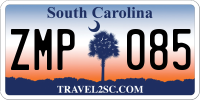 SC license plate ZMP085