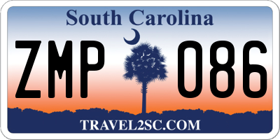 SC license plate ZMP086