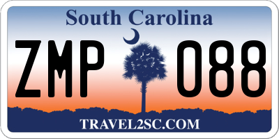 SC license plate ZMP088