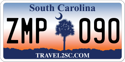 SC license plate ZMP090
