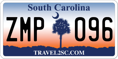 SC license plate ZMP096