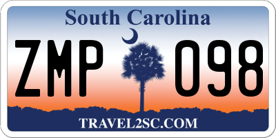 SC license plate ZMP098