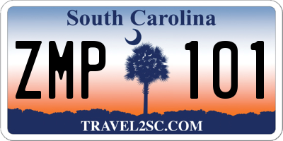 SC license plate ZMP101