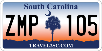 SC license plate ZMP105