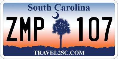 SC license plate ZMP107