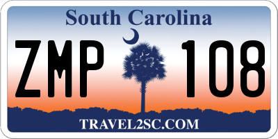 SC license plate ZMP108