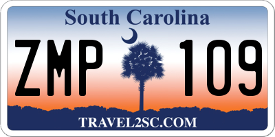 SC license plate ZMP109