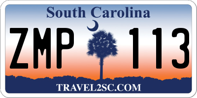 SC license plate ZMP113