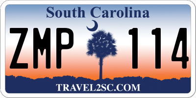 SC license plate ZMP114