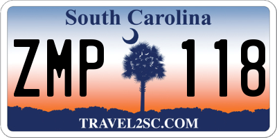 SC license plate ZMP118
