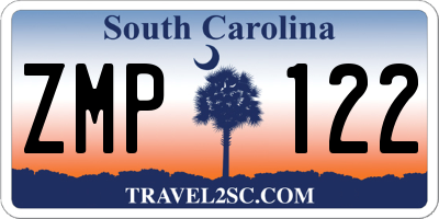SC license plate ZMP122