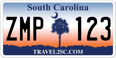 SC license plate ZMP123