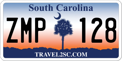 SC license plate ZMP128