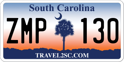 SC license plate ZMP130