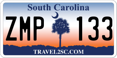 SC license plate ZMP133