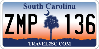 SC license plate ZMP136