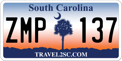 SC license plate ZMP137