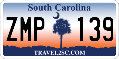 SC license plate ZMP139