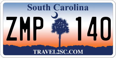 SC license plate ZMP140